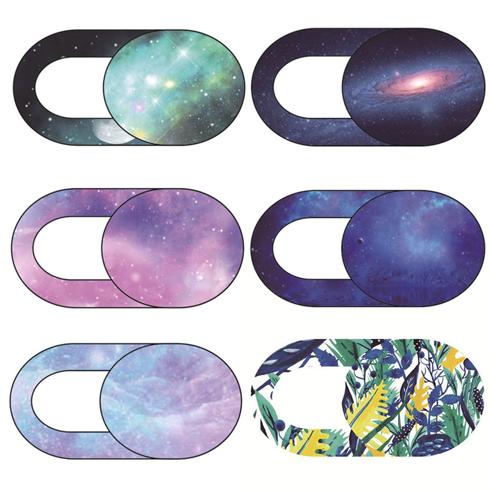 6Pcs / Set Starry Sky Pattern Webcam Cover Anti-spy Laptop Tablet Camera Slider Privacy Protection Sticker