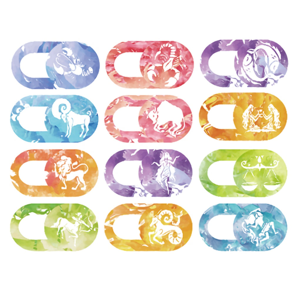 12Pcs / Set Stylish Constellation Pattern Laptop Tablet Webcam Cover Privacy Protection Camera Sticker Slider Cover