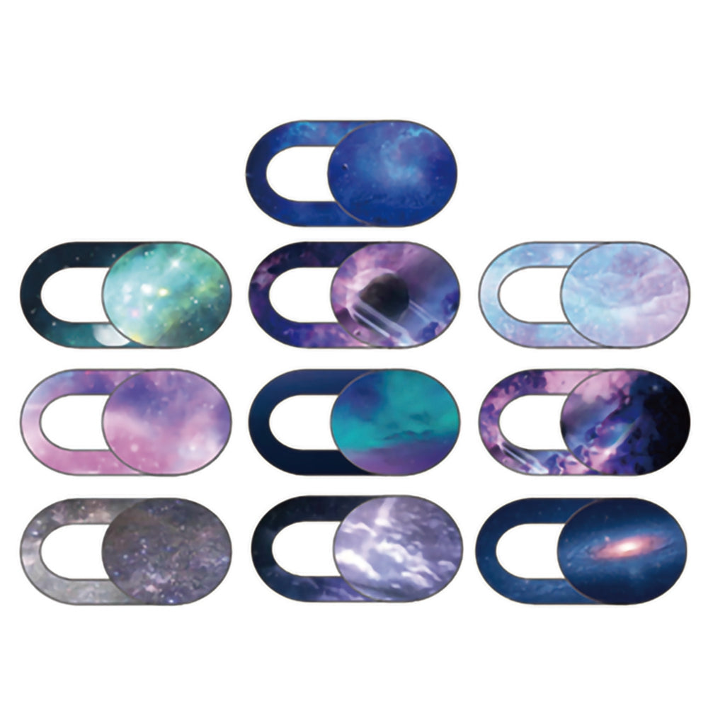 10Pcs / Set Starry Sky Pattern Laptop Tablet Phone Camera Cover Sticker Privacy Protection Webcam Slider Lid