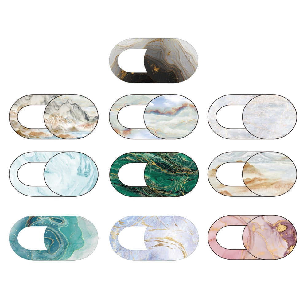 10Pcs / Set Marble Pattern Laptop Tablet Phone Camera Sticker Privacy Protection Webcam Slider Cover