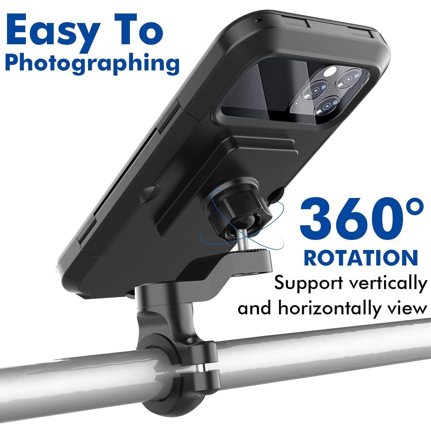 HL-69 Bike Motorcycle Handlebar Rearview Mirror Mount Waterproof Phone Case Cycling Cellphone Touch Screen Holder Bracket