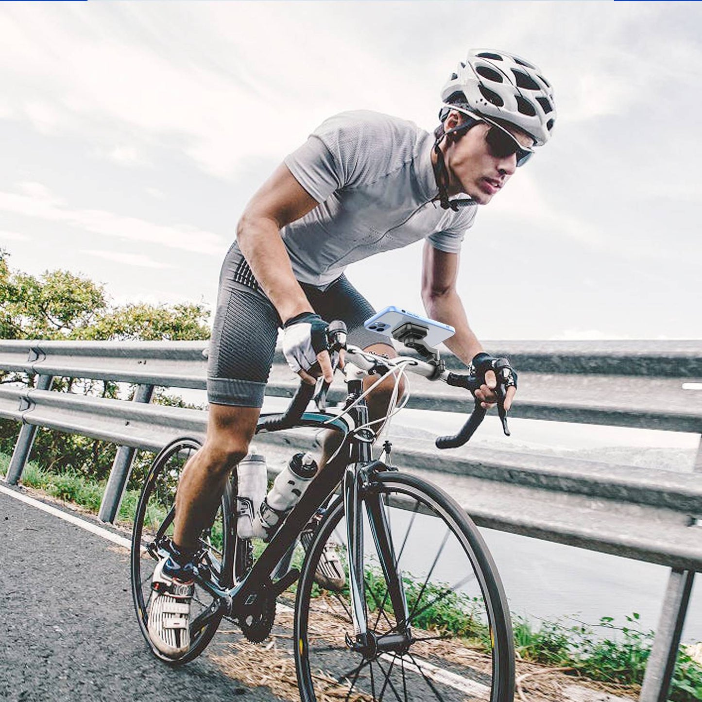 HL-148A Motorcycle Handlebar Phone Holder Universal Magnetic Bicycle Cell Phones Bracket for Convenient GPS