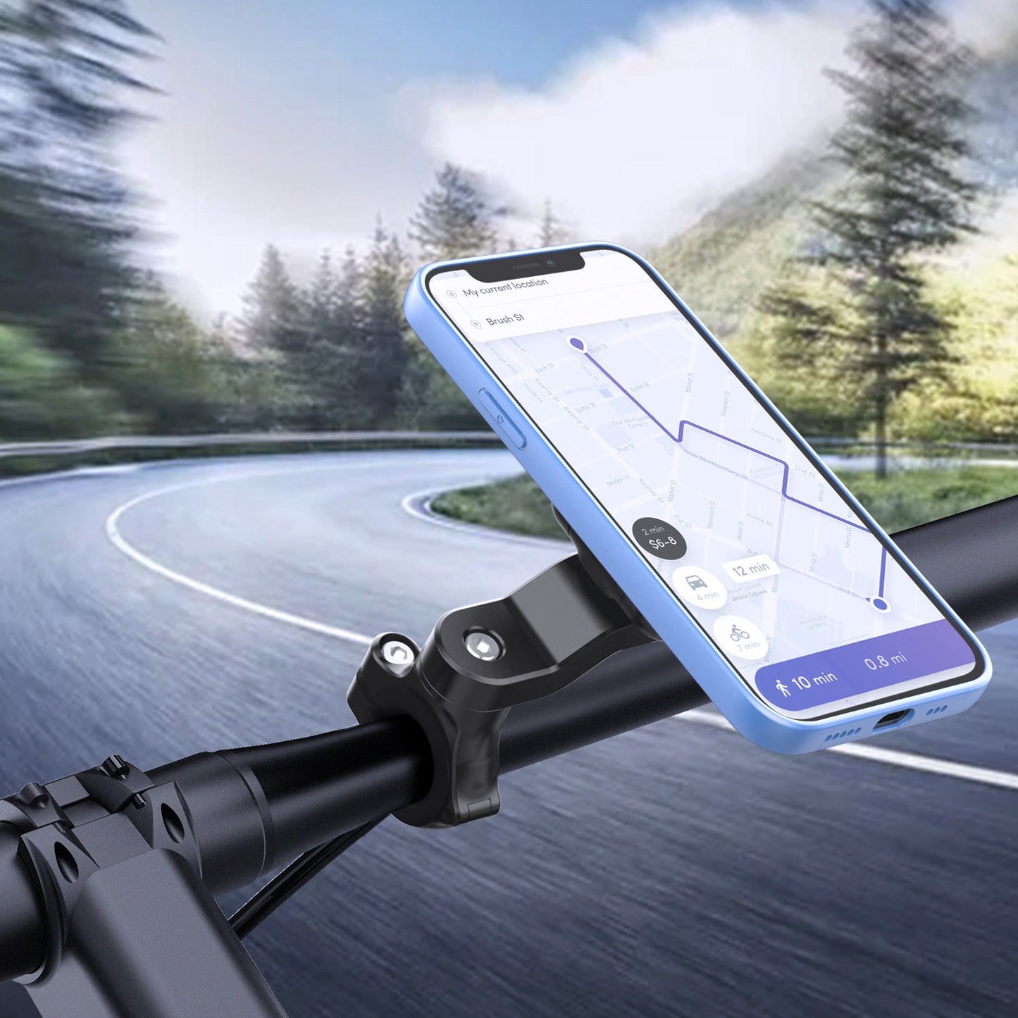 HL-148A Motorbike Rearview Mirror Smartphone Holder Bracket Magnetic Rotation GPS Motorcycle Phone Mount