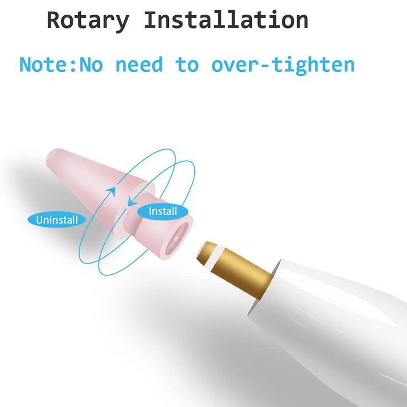 Smooth Writing Capacitive Stylus Tip for Apple Pencil 1st / 2nd Gen Replacement Sensitive Pencil Nibs - Grey