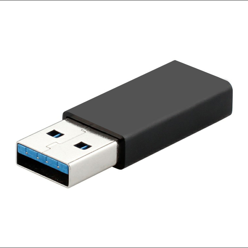 Aluminum Alloy USB 3.1 Type-C Female to USB A Male Adapter Data Sync Converter - Black