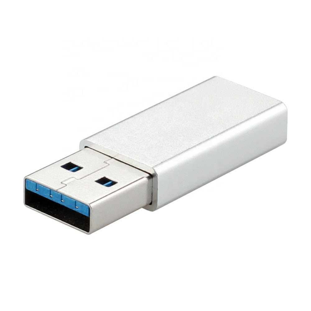 Aluminum Alloy USB 3.1 Type-C Female to USB A Male Adapter Data Sync Converter - Silver