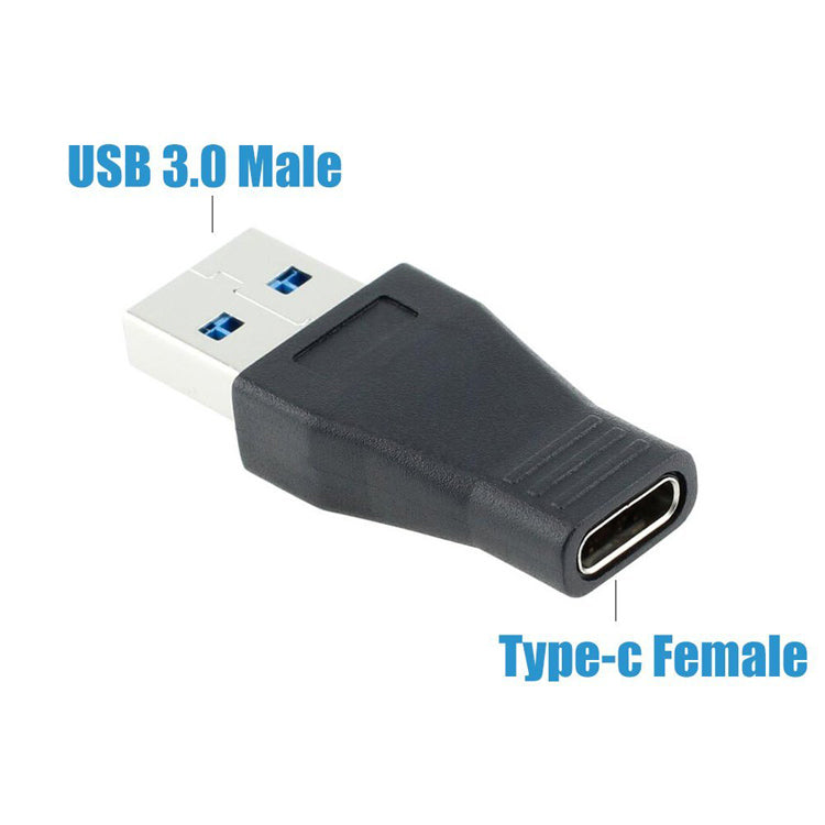 USB 3.1 Type C Female to USB 3.0 A Male OTG Adapter Nickel-Plated Sync Data Converter Connector