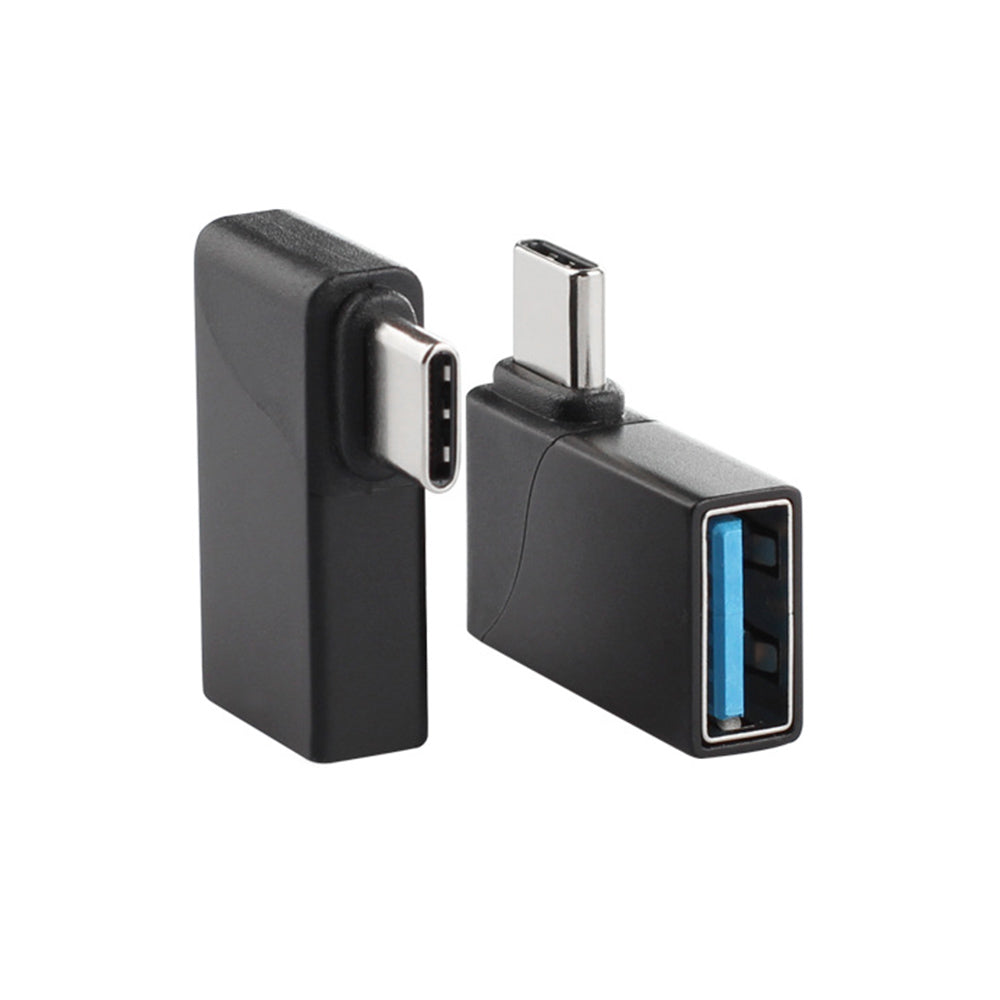 Portable Right Angle USB-C Male to USB-A Female Converter OTG Adapter