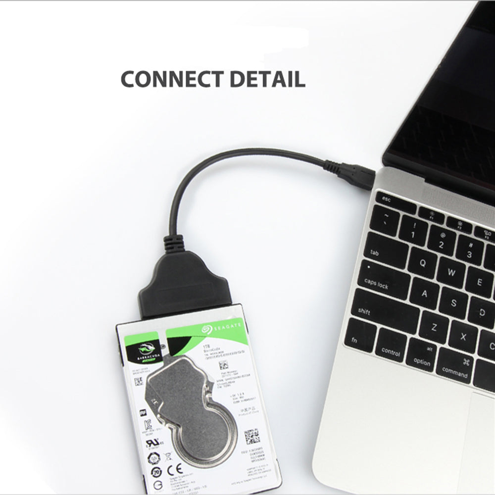 USB-C to 22-pin SATA Adapter Converter High-Speed Data Transfer Cable for 2.5 inch HDD SSD - Black