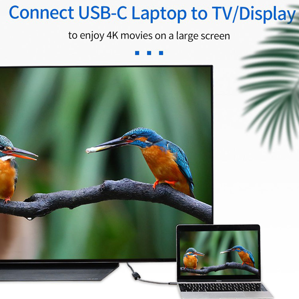 4K 60Hz USB C to HDMI Adapter Braided Cable Gold-plated Connector Converter for MacBook Pro Air/ iPad Pro/Pixelbook XPS/Samsung Galaxy - Grey