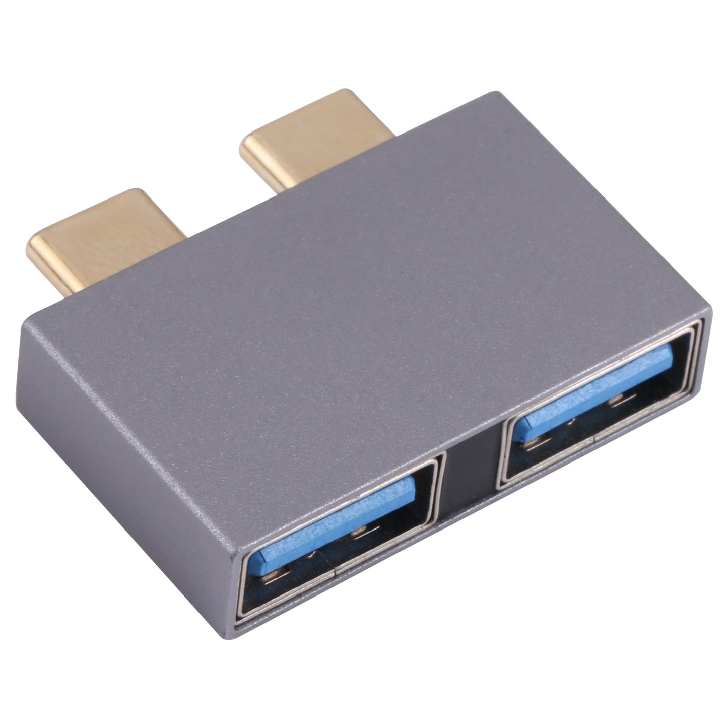 Portable Dual USB Female to 2x Type-C Male Aluminum Alloy Converter USB 3.1 10GB Adapter