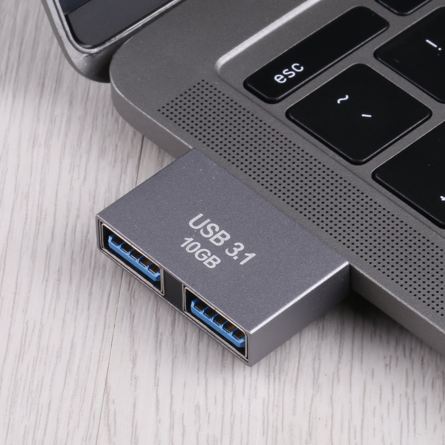 Portable Dual USB Female to 2x Type-C Male Aluminum Alloy Converter USB 3.1 10GB Adapter