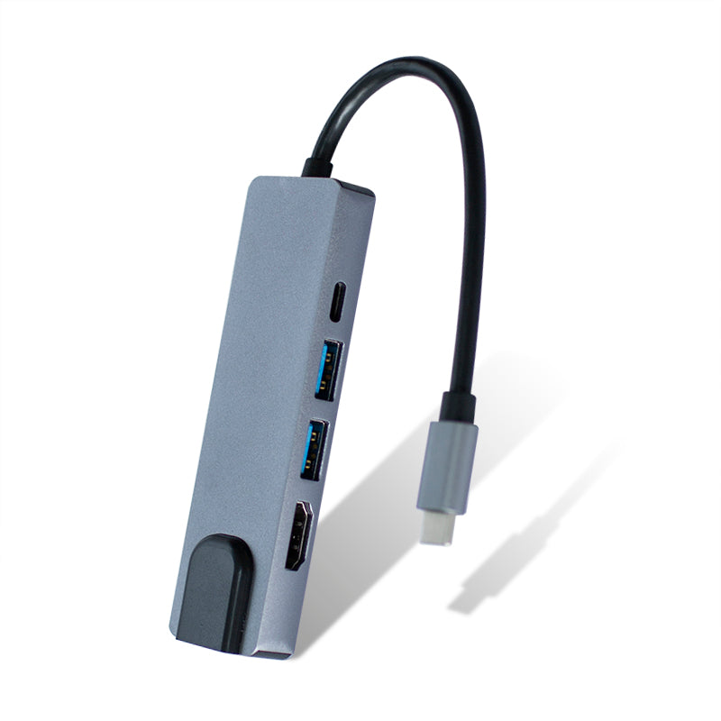 5-in-1 USB C Hub to 4K Resolution HD Video, 2 USB 3.0, Type C Port, 1000Mbps Ethernet Extender