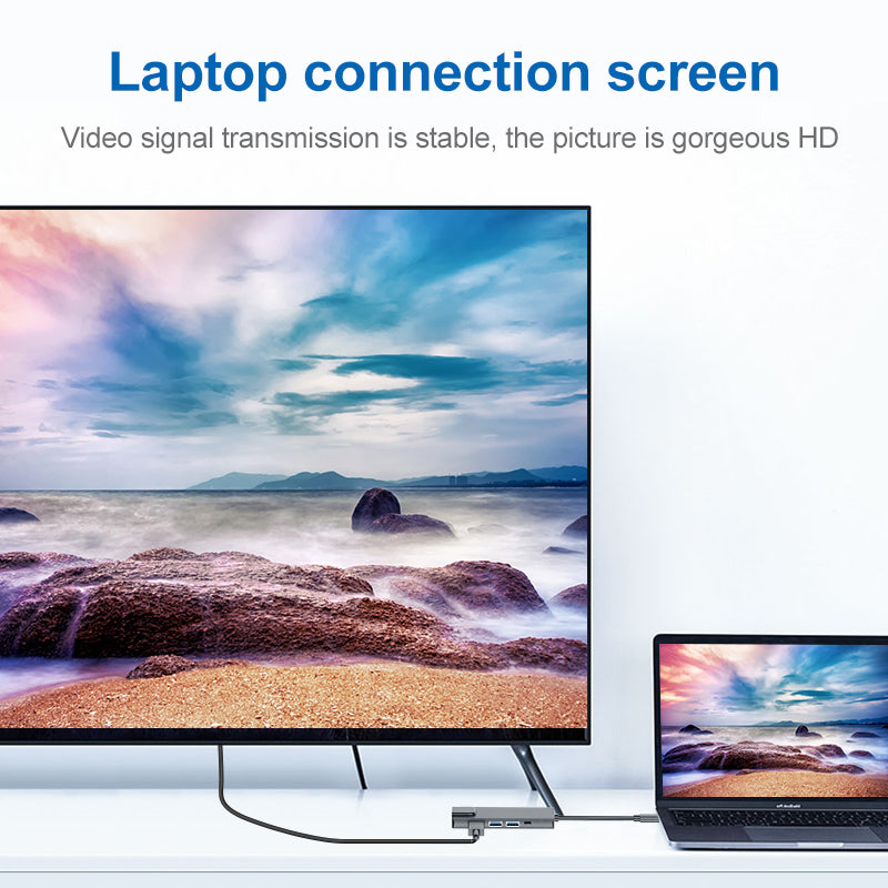 5-in-1 USB C Hub to 4K Resolution HD Video, 2 USB 3.0, Type C Port, 1000Mbps Ethernet Extender