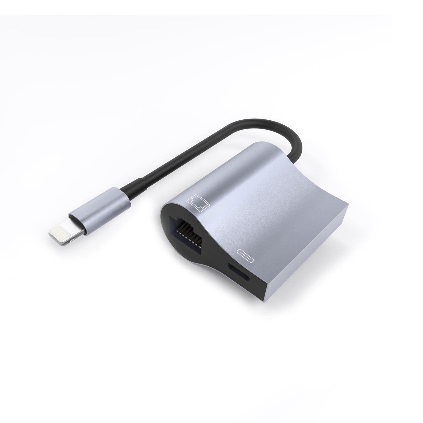 NK-1054 Lightning to RJ45 Ethernet Adapter with Lightning Female Charging Port for iPhone iPad iPod Touch