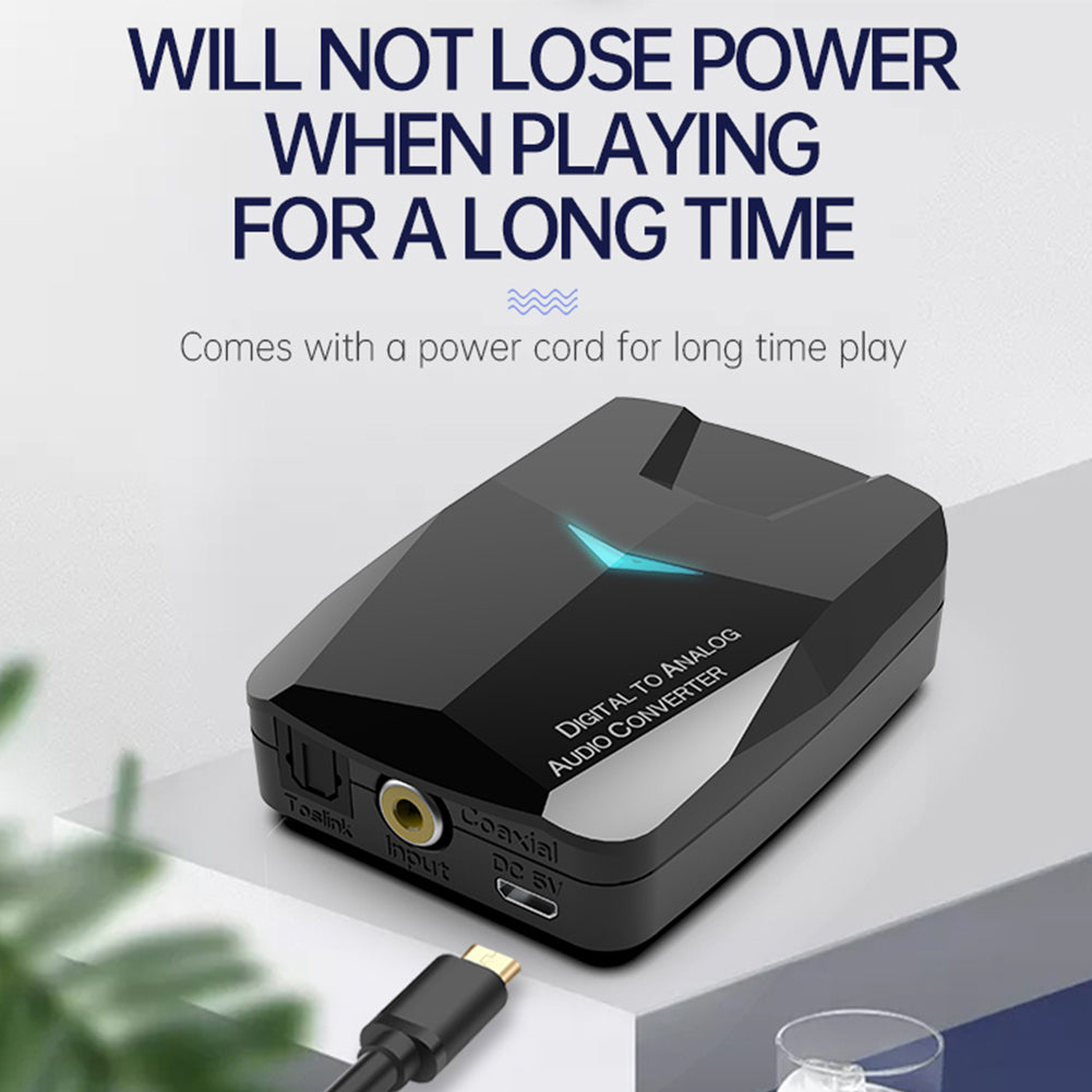 Bluetooth 5.0 Audio Adapter Receiver Digital to Analog Fiber Optic Coaxial Audio Converter