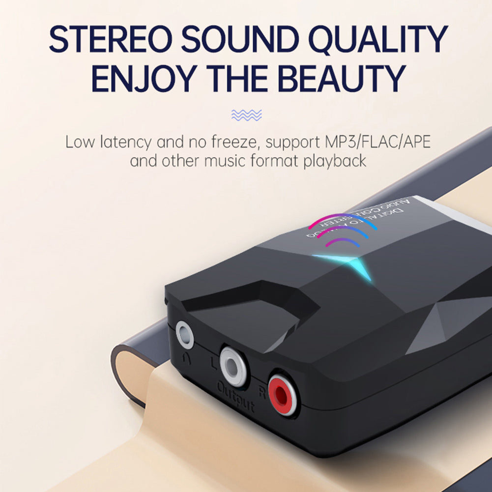 Bluetooth 5.0 Audio Adapter Receiver Digital to Analog Fiber Optic Coaxial Audio Converter