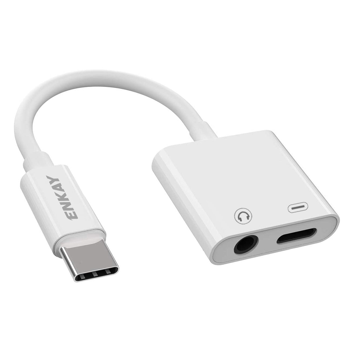 ENK-AT106 USB C to 3.5mm Headphone Charger Adapter Type C Earphone Jack AUX Dongle Audio Converter