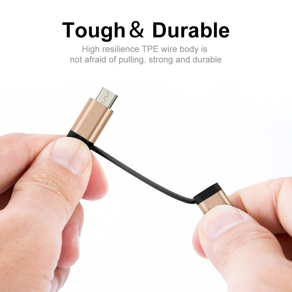 ENK-AT113 2 in 1 USB 3.0 OTG Adapter Cable USB Type C Micro USB to USB 3.0 Converter Cable Data Line - Gold