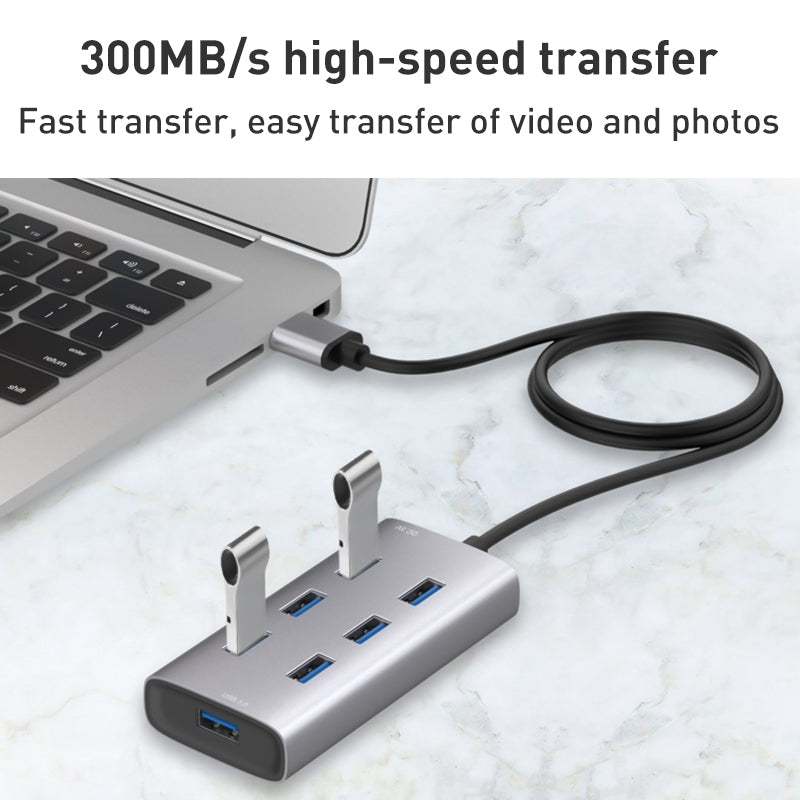 8108 USB 3.0 Hub 300MB / s High-speed Transfer 7-Port Splitter with 5V Power Supply Interface, Length: 80cm