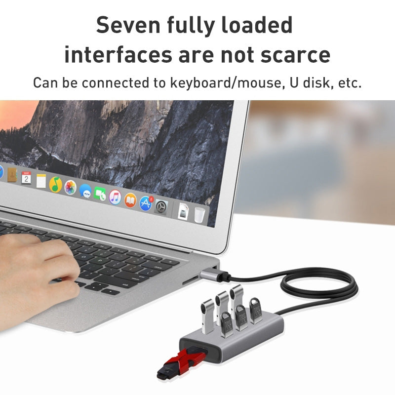 8108 USB 3.0 Hub 300MB / s High-speed Transfer 7-Port Splitter with 5V Power Supply Interface, Length: 80cm