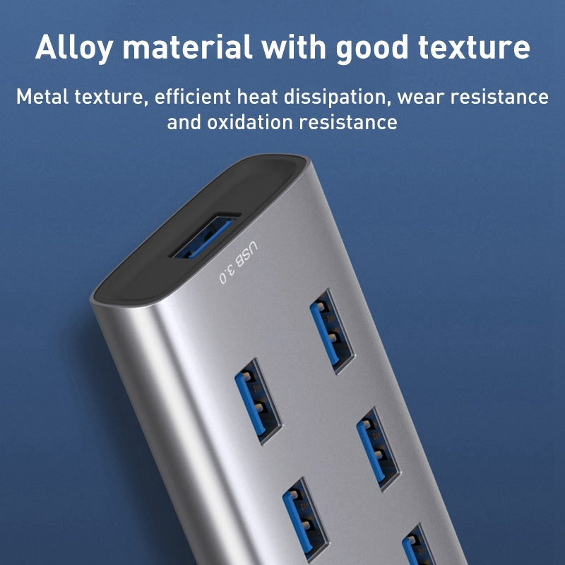 8108 USB 3.0 Hub 300MB / s High-speed Transfer 7-Port Splitter with 5V Power Supply Interface, Length: 80cm