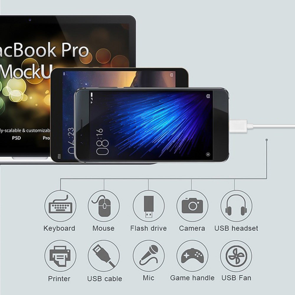 2 in 1 Type-C to USB 3.0 Female OTG Adapter Cable with 24W PD Charging Port for Mouse Keyboard USB Flash Drive Camera Card Reader