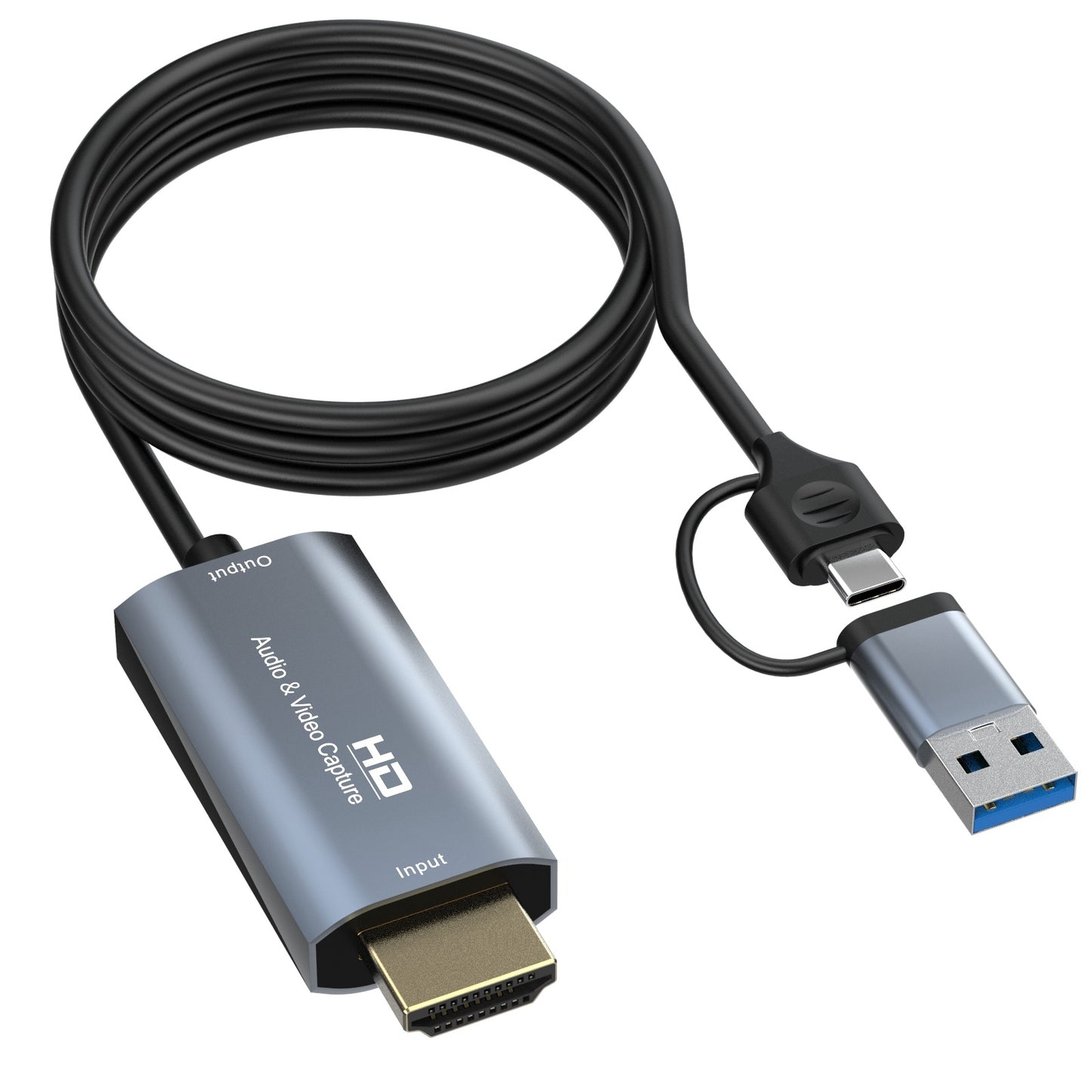 Z36 2m HDMI Male to USB / Type-C Male HD Video Audio Capture Card Adapter Cable