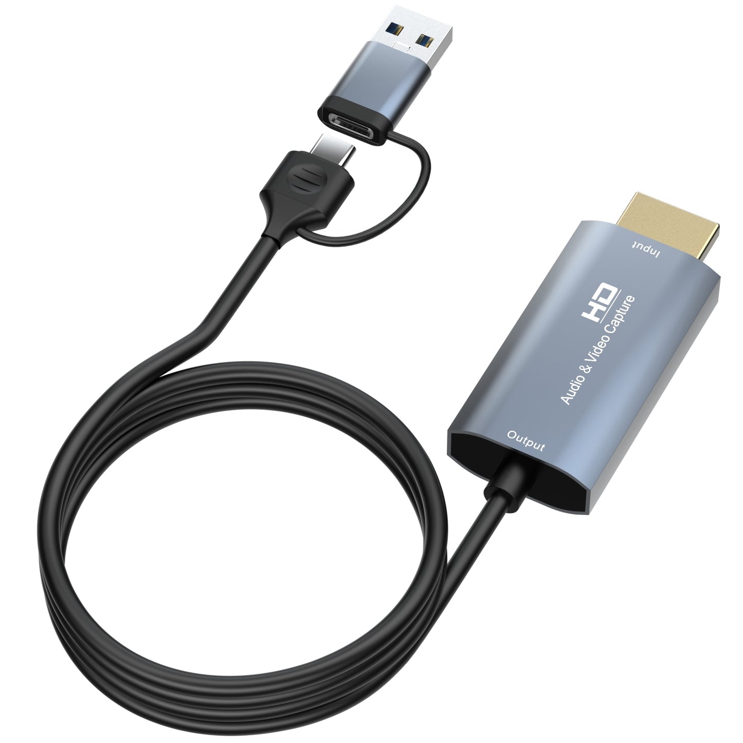 Z36 2m HDMI Male to USB / Type-C Male HD Video Audio Capture Card Adapter Cable