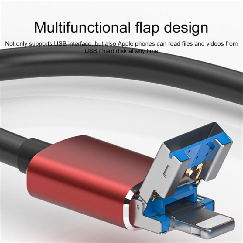 4 in 1 Hub 8 Pin / USB to Type-C / 2 USB / Lightning Multifunctional Docking Station - Black