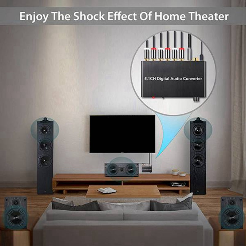 AY77 5.1CH Digital Audio Converter DTS / AC3 for DOLBY Decoding SPDIF Input to 5.1 Decoder