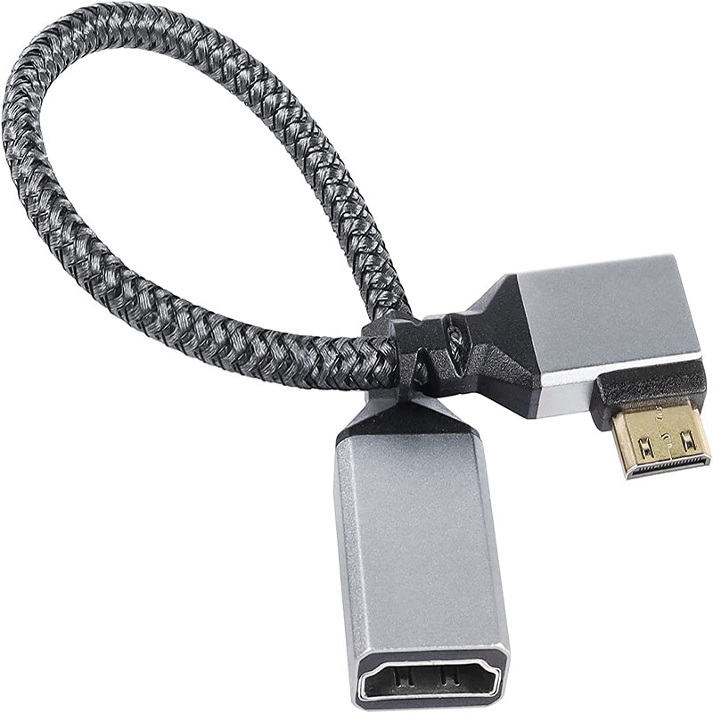 HDMI Female to Mini HDMI Male Adapter 4K / 60Hz UHD HDMI Converter Nylon Braided Cable