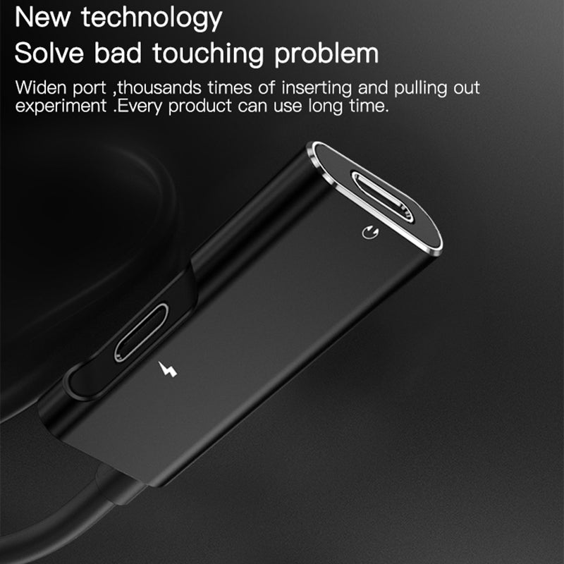 YESIDO YAU 11 Lightning to Lightning Female + 3.5mm Audio Adapter Cable 2 in 1 Charging Music Lightning Converter