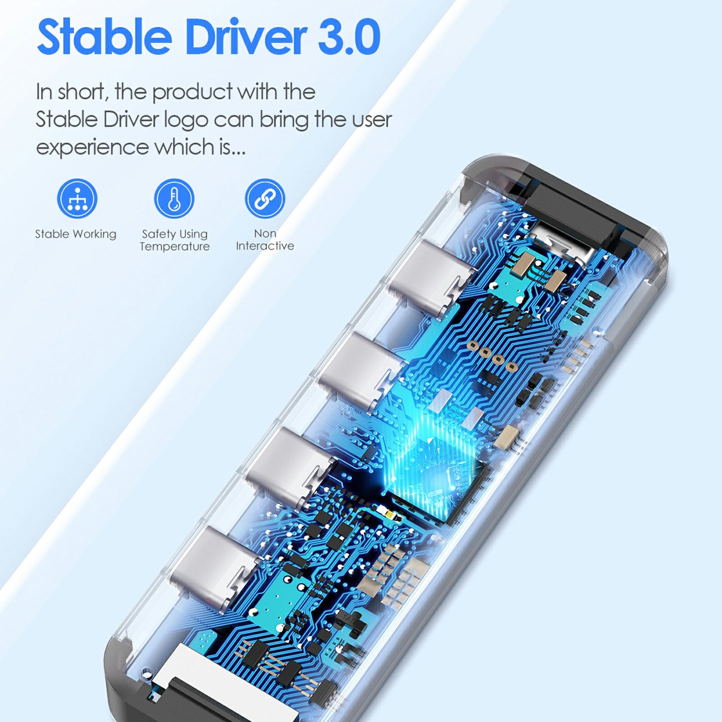 Uniqkart CE31-0.6M Cloud Ala Series 5-in-1 Mini USB-C Docking Station Type-C to 4 USB-C + 5V USB-C Hub Adapter - Grey