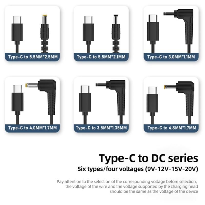 20V 4.0 x 1.7mm USB-C to DC Adapter Cable for Routers, Cameras, TV Box, Desk Lamps PVC Power Cord Converter