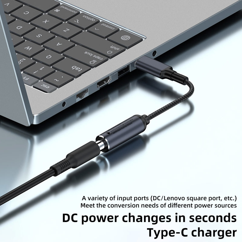 DC 4.5x0.6mm to Type-C Male Laptop Charging Cable PD 100W Charging Adapter Replacement