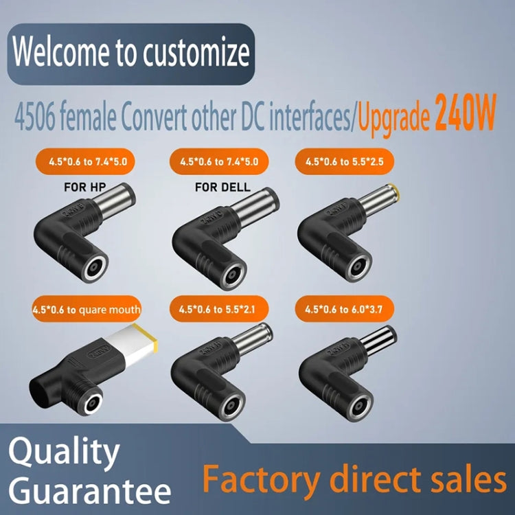 DC Power Converter 6.0x3.7mm Male to 4.5x0.6mm Female Adapter 240W Connector for Laptop Computer