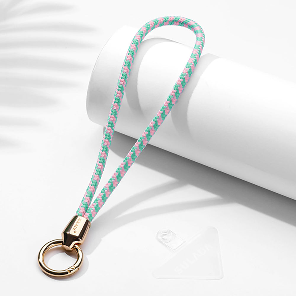 Uniqkart Cell Phone Lanyard Nylon Phone Tether Safety Strap Smartphone Wrist Strap with Key Chain Holder / Patch, Short Style - 10