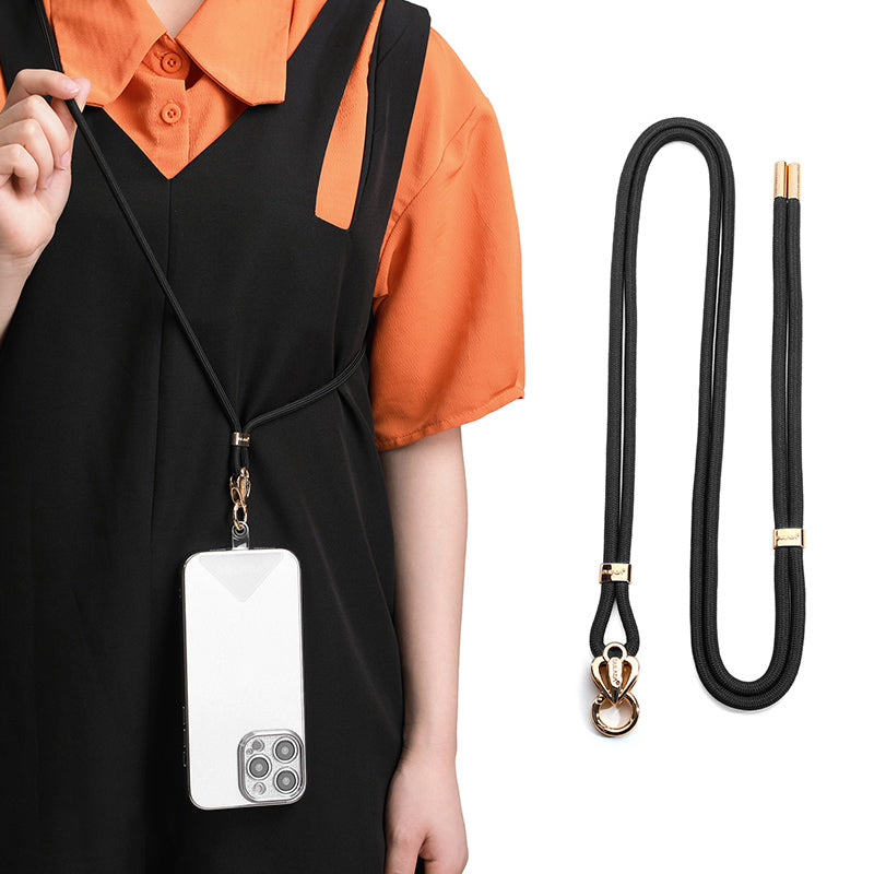 Uniqkart 80cm Universal Cell Phone Lanyard Holder Adjustable Phone Neck Shoulder Strap Rope with Key Chain Holder / Patch, Long Style - 1