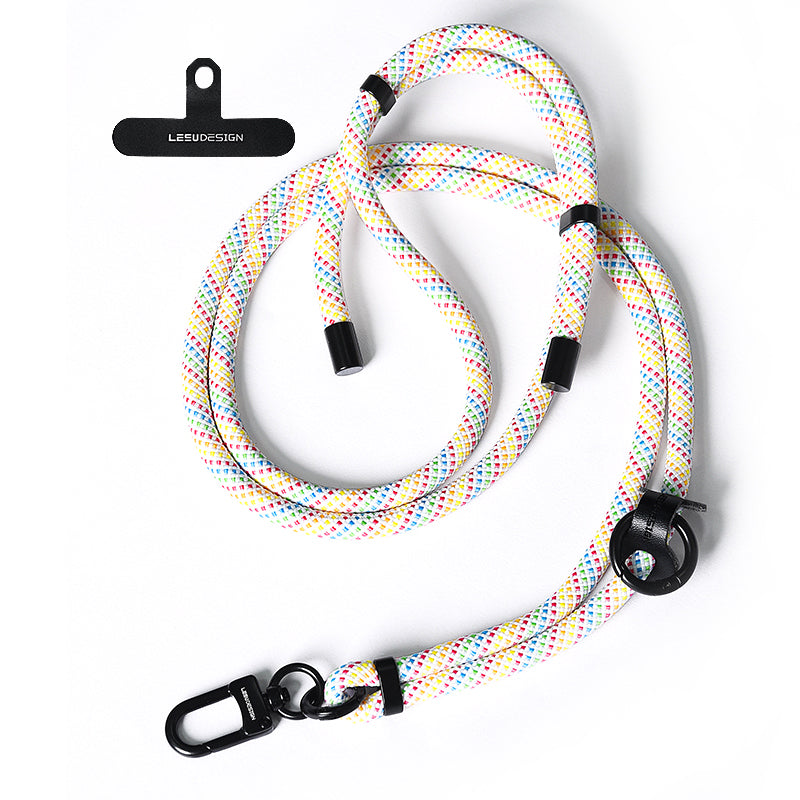 160cm Cell Phone Lanyard Crossbody Phone Neck Shoulder Strap Adjustable Polyester Rope with Patch - Colorful Spots