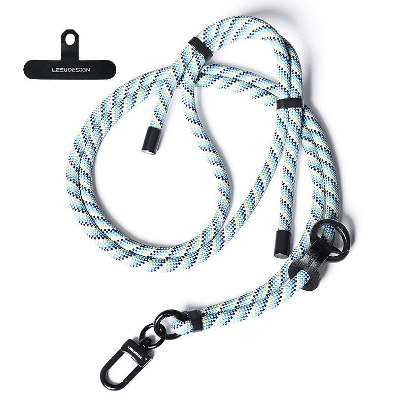 160cm Cell Phone Lanyard Crossbody Phone Neck Shoulder Strap Adjustable Polyester Rope with Patch - Blue Spots