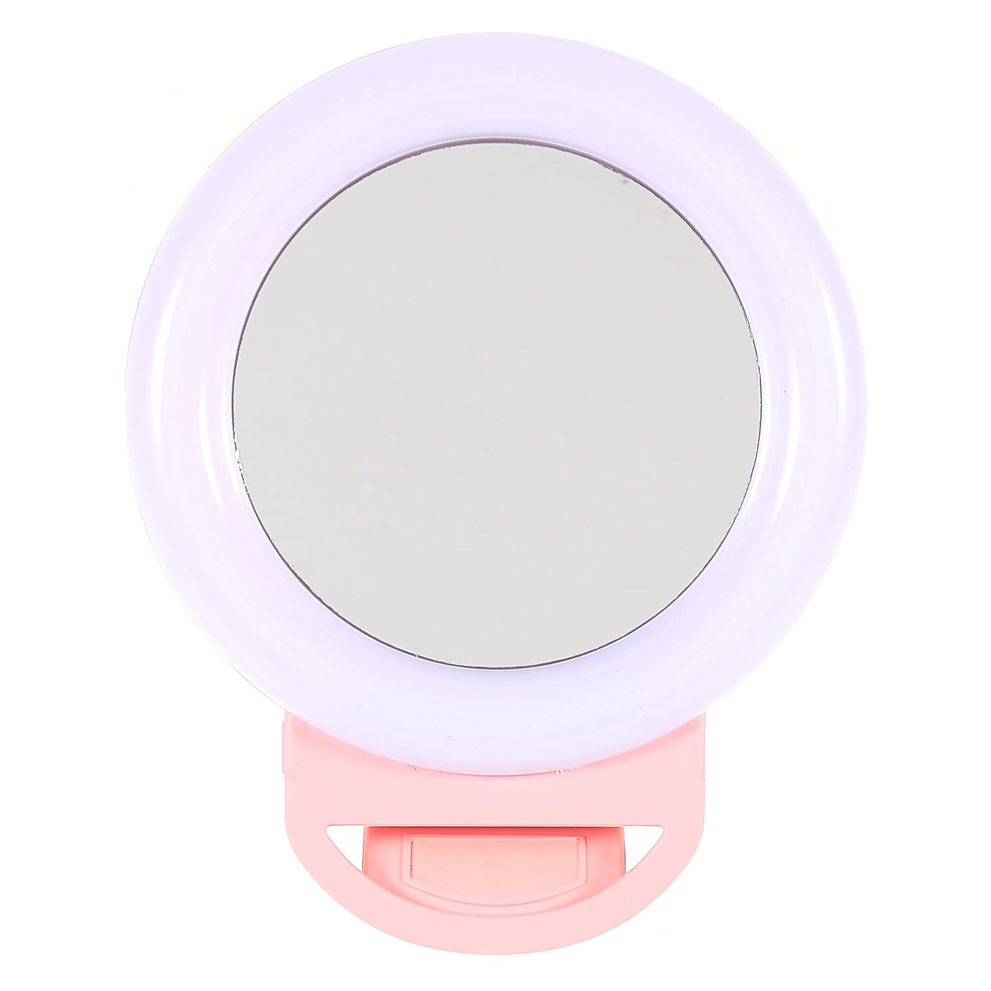 AL-20 Clip-on RGB LED Fill Ring Light with Mirror for Selfie Makeup Live Broadcast - Pink