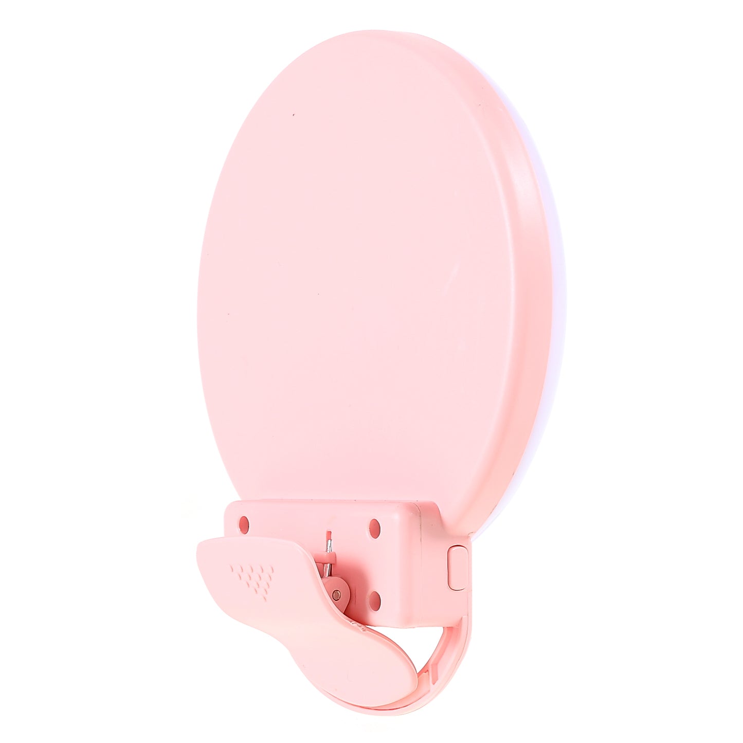 AL-20 Clip-on RGB LED Fill Ring Light with Mirror for Selfie Makeup Live Broadcast - Pink