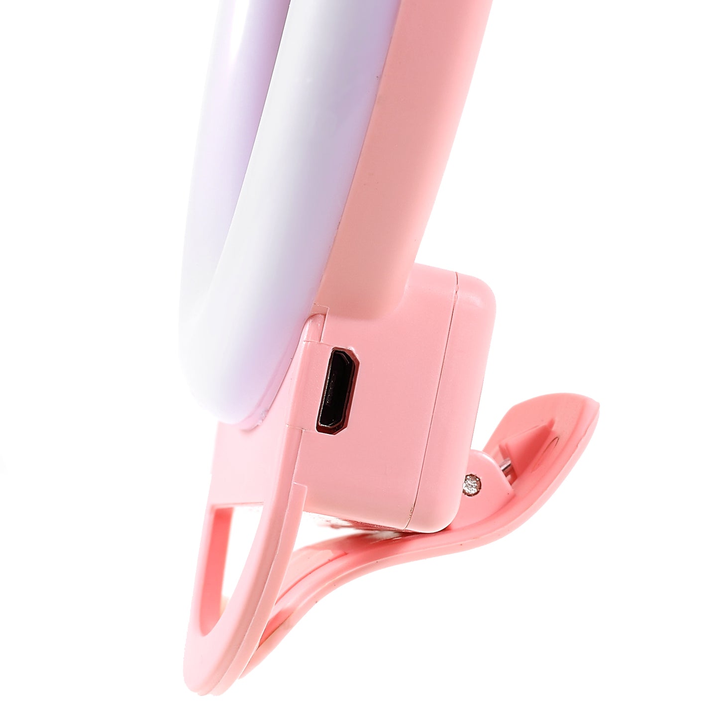 AL-20 Clip-on RGB LED Fill Ring Light with Mirror for Selfie Makeup Live Broadcast - Pink