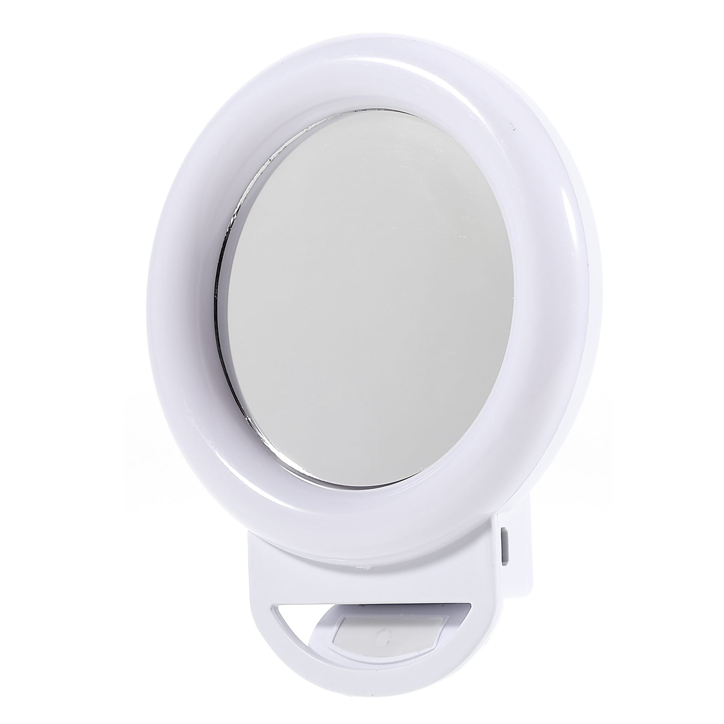 AL-20 Clip-on RGB LED Fill Ring Light with Mirror for Selfie Makeup Live Broadcast - White