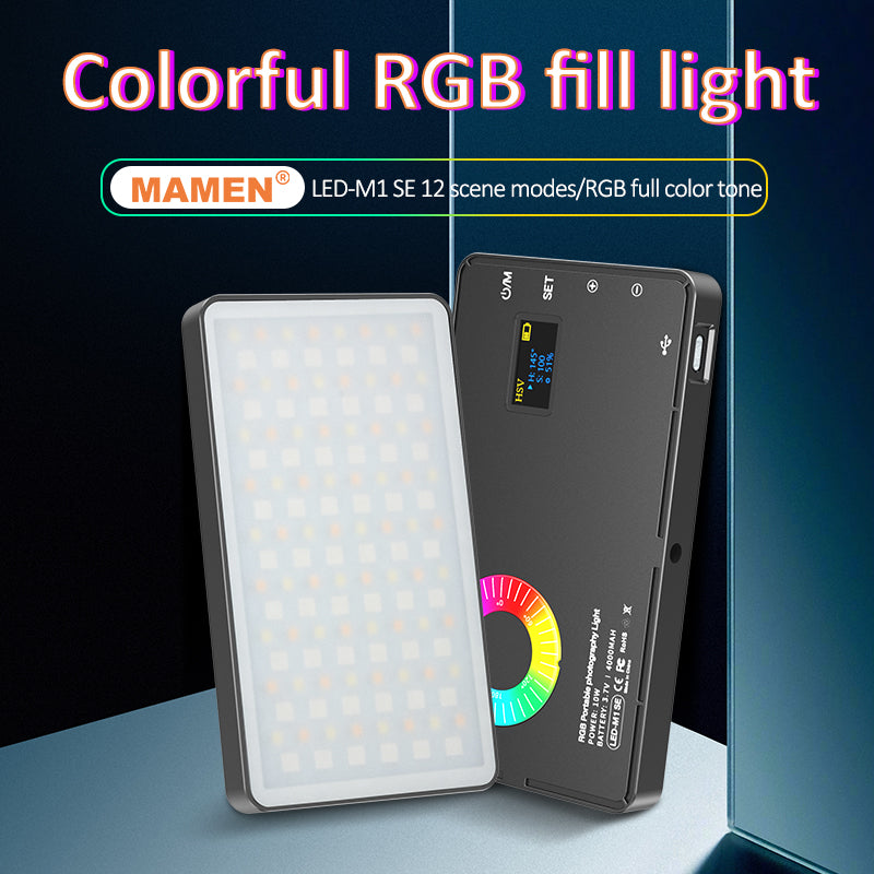 MAMEN M1 SE Dimmable Portable RGB LED Light 2500K-8500K Photography Fill Light for Photography/Party/Livestream/Concert