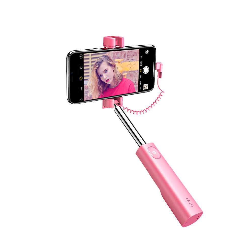 Divi Selfie Stick Mini Self Timer with Lightning Connector - Pink