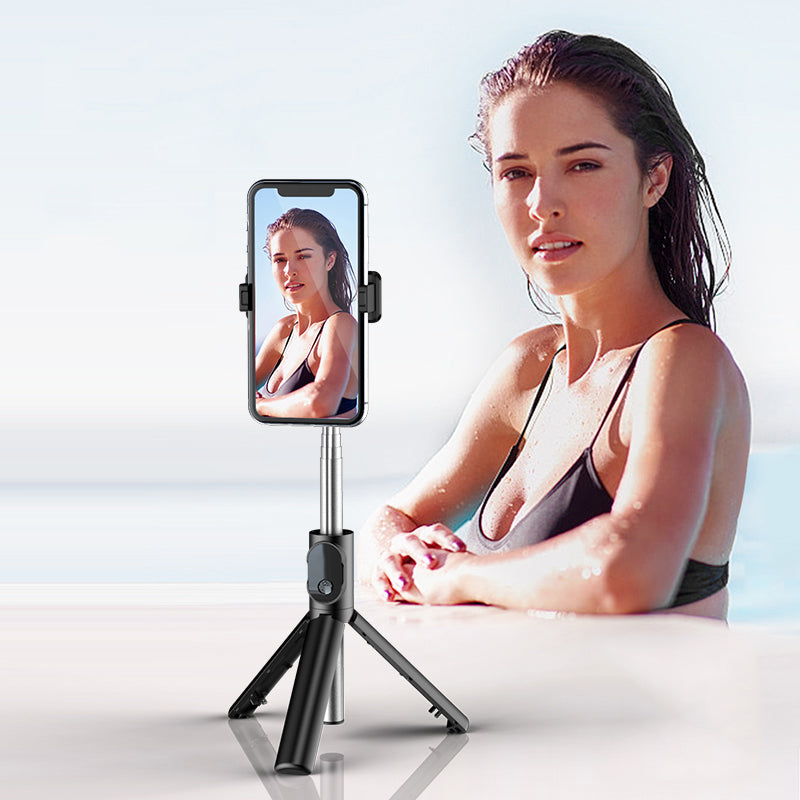 P20 Handheld Extendable Bluetooth Selfie Stick Tripod for iPhone Samsung Huawei Etc. - Black