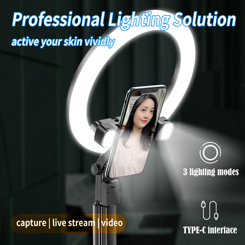 K30 Bluetooth Selfie Stick Extendable Tripod Handheld Gimbal Stabilizer Fill Light