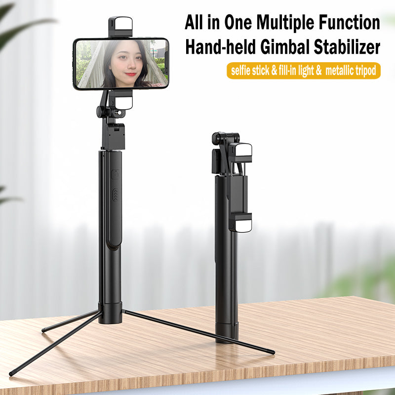 K30 Bluetooth Selfie Stick Extendable Tripod Handheld Gimbal Stabilizer Fill Light